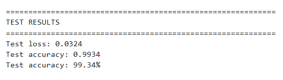 test evaluation results